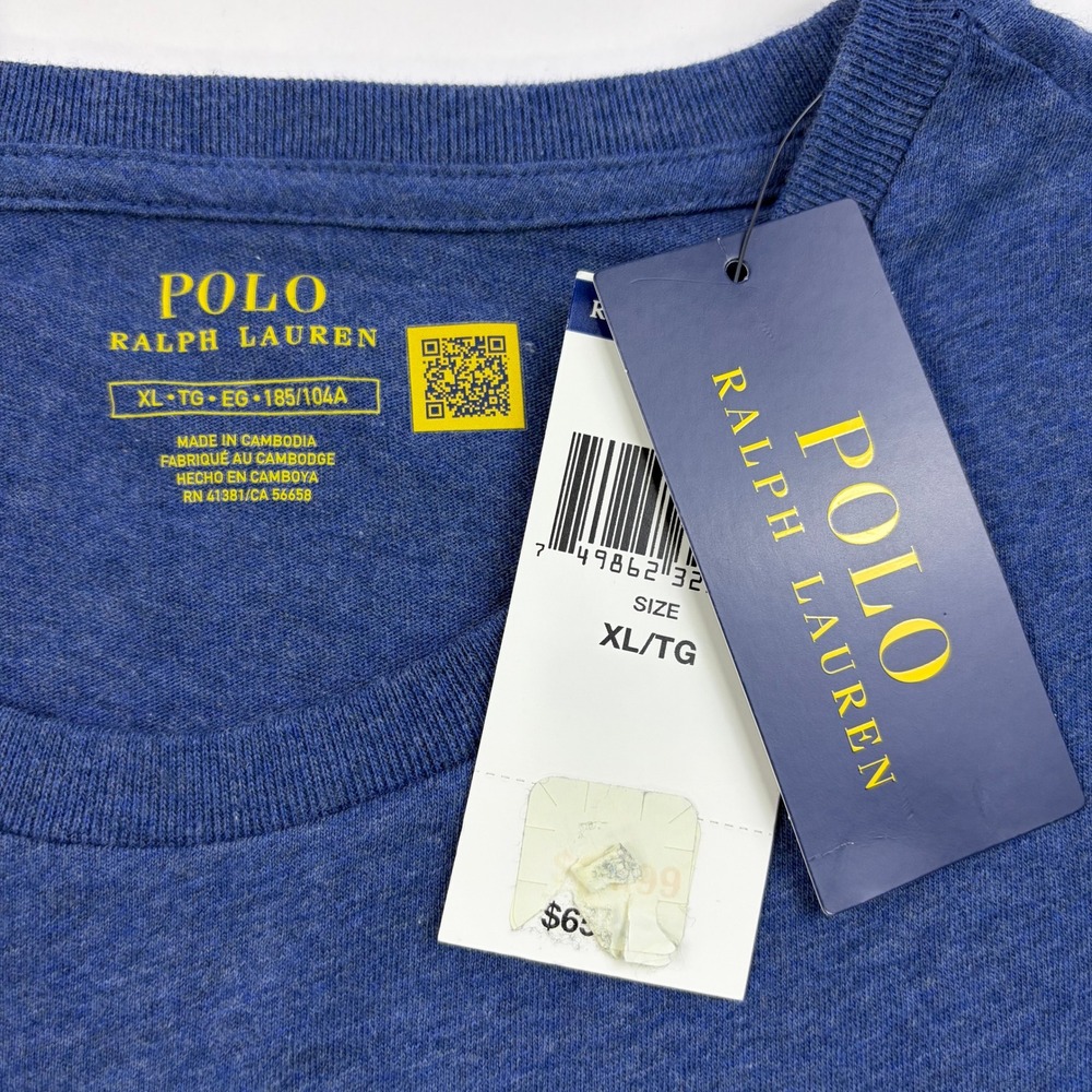 Polo Ralph Lauren Long Sleeve T-Shirt Mens XL Blue Heather Pony Logo NWT - Picture 3 of 9
